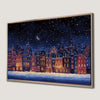 Christmas Snowy Town Canvas Print Framed Art