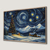 Christmas Tree with Swirling Sky Canvas Print Art