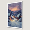 Christmas Village Art Poster - Snowy Winter Wonderland Wall Decor