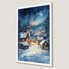 Christmas Village Art Poster - Winter Scene for Holiday Decor