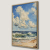 Cloudy Blue Sky and Ocean Waves Seascape Canvas Print