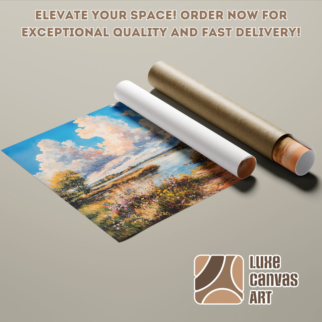 Landscape Poster Roll with vibrant colors and impressionist style. Perfect for home decor.