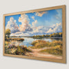 Cloudy Lake Landscape Art Poster - Serene Wall Decor