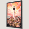 Coastal Lighthouse Art Poster: Seaside Village Decor