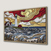 Coastal Lighthouse at Sunset Canvas Print Nautical Wall Art