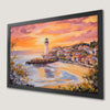 Coastal Lighthouse Sunset Art Poster - Beach House Decor