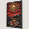 Coastal Lighthouse Sunset Art Poster for Home Decor