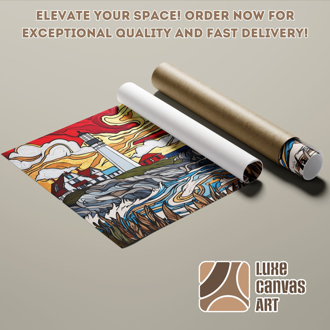 Lighthouse art poster roll, vibrant colors & modern style. Elevate your space with this unique Poster!