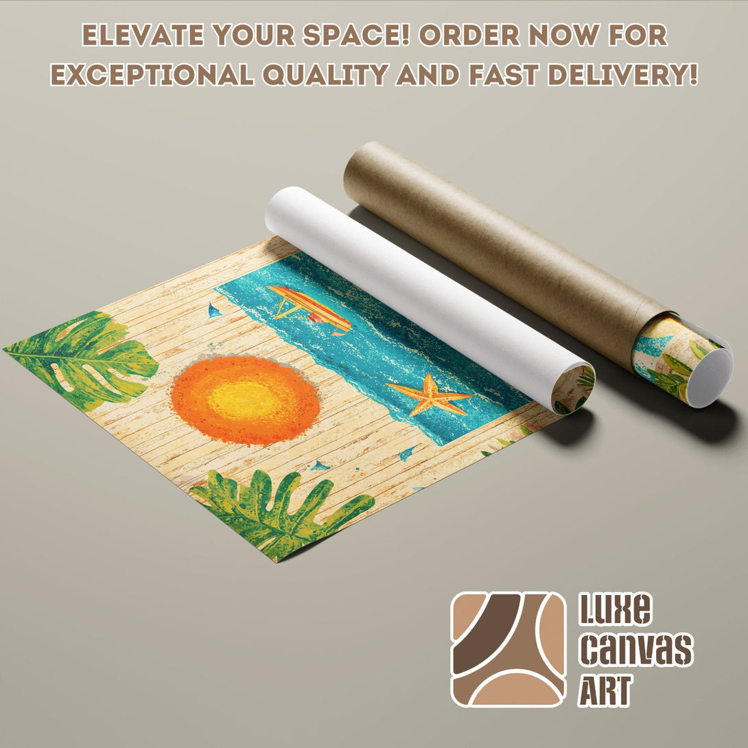 Beach-themed Poster Roll art, vibrant colors, perfect for coastal decor. Order yours today!