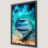Coastal Rowboat Scene Art Poster for Nautical Home Decor