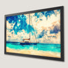 Coastal Sailing Ship Art Poster - Serene Nautical Scene for Your Home
