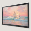 Coastal Sunrise Sailboat Art Poster - Tranquil Ocean Scene