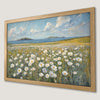 Coastal Sunset Art Poster with Wildflowers
