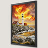 Coastal Sunset Lighthouse Art Poster - Dramatic Seascape Decor