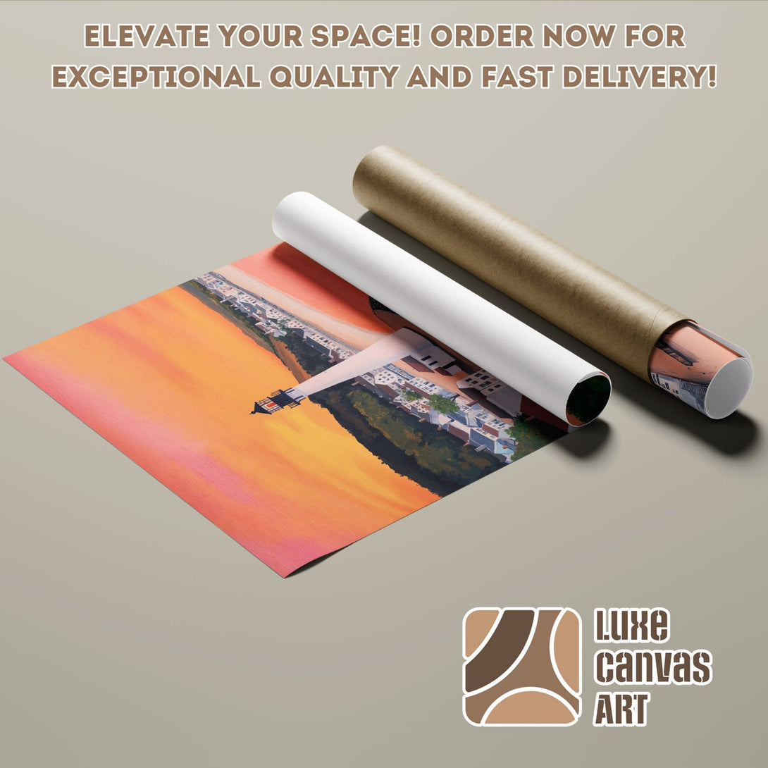 Poster roll with sunset landscape art, warm color palette, ready to elevate your space!