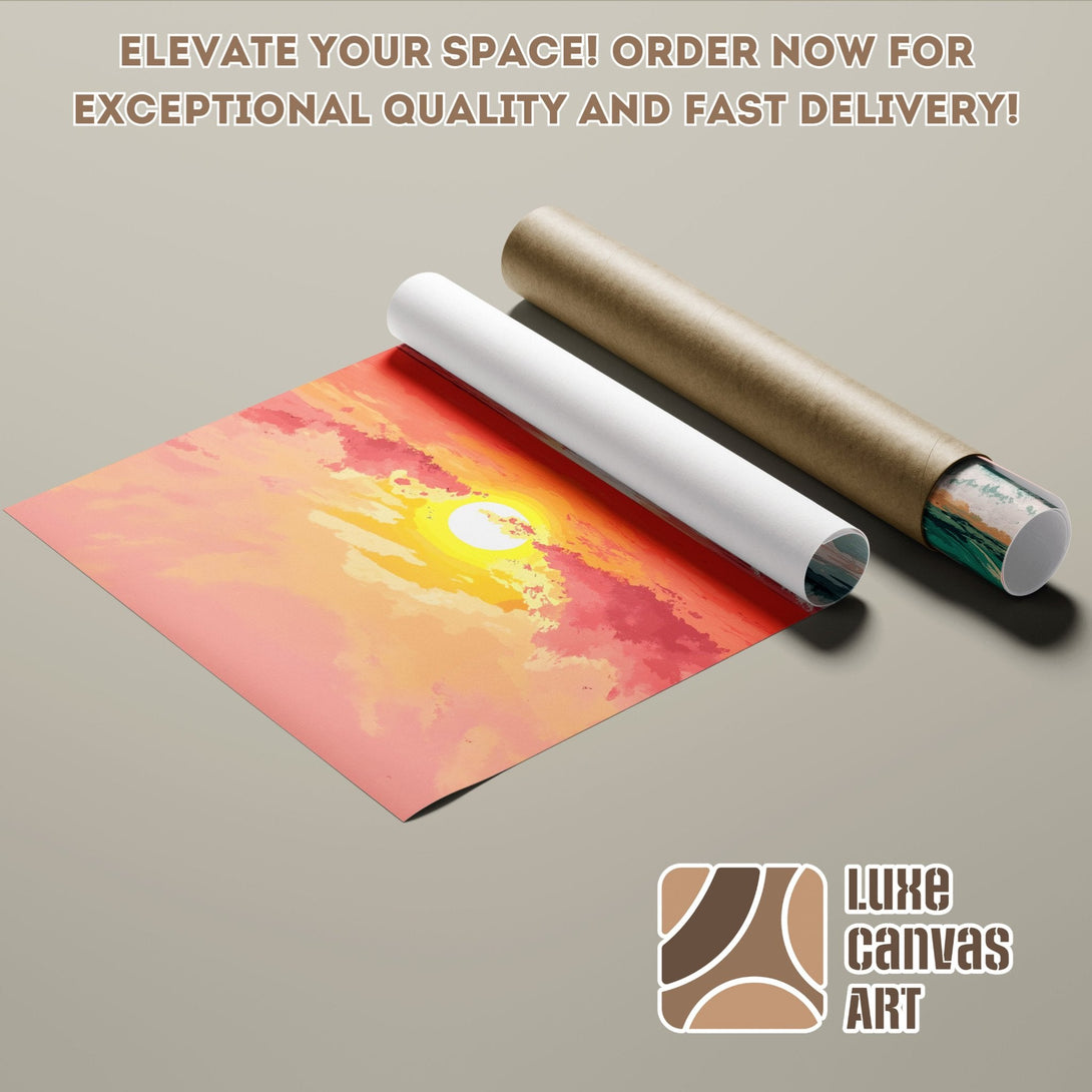 Sunset landscape Poster Roll art print, vibrant colors, perfect for home decor. Order now!