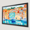 Coastal Village Art Poster - Mediterranean Seaside Decor