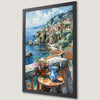 Coastal Village Art Poster - Seaside Balcony View