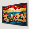 Coastal Village Lighthouse Art Poster - Vibrant Seascape Decor