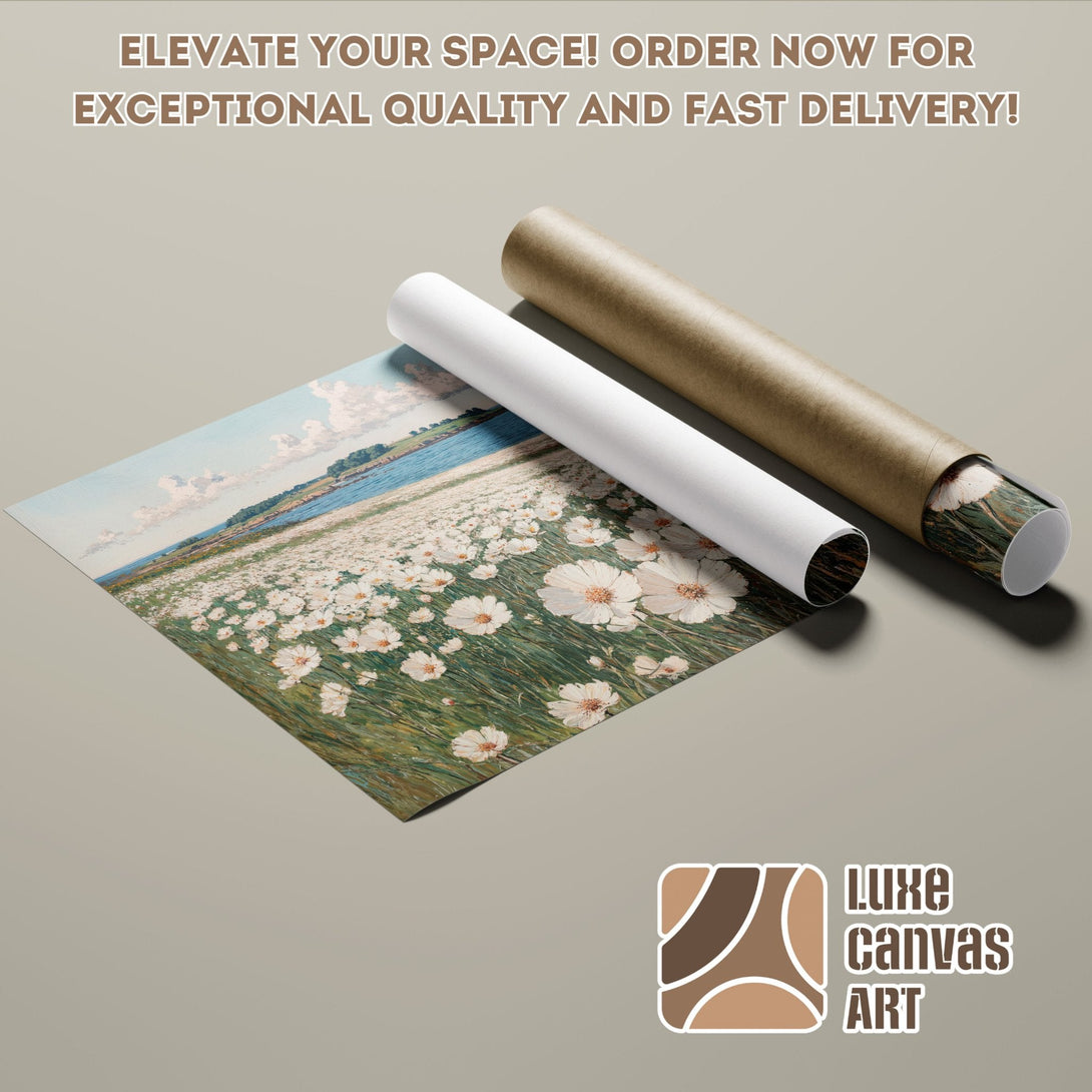Poster Roll of floral landscape art in a neutral color palette. Elevate your decor today!