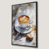 Coffee with Dessert Watercolor Canvas Print for Kitchen