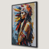 Colorful American Indian Woman Canvas Print Wall Art