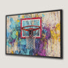 Colorful Basketball Hoop Canvas Print for Sporty Decor
