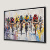 Colorful Bicycle Race Canvas Print Framed Artwork