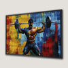 Colorful Bodybuilder Canvas Print for Home Gym Decor