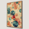 Colorful Bubble Art Canvas Print with Blue and Orange
