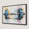 Colorful Dumbbell Canvas Print for Workout Room