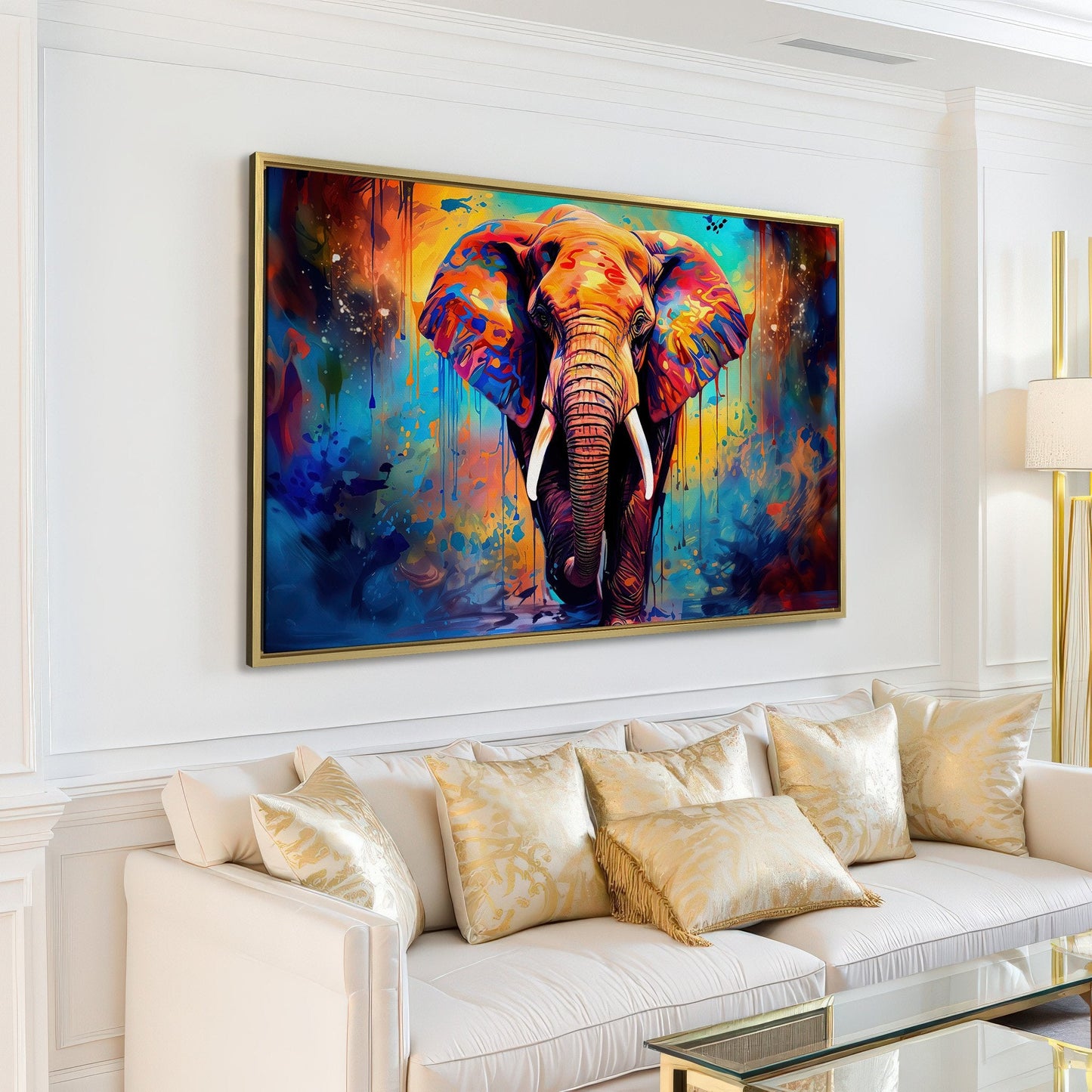 Colorful Elephant Canvas Print - Vibrant Animal Artwork