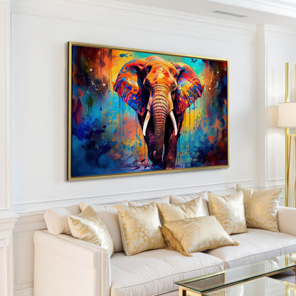 Colorful Elephant Canvas Print - Vibrant Animal Artwork