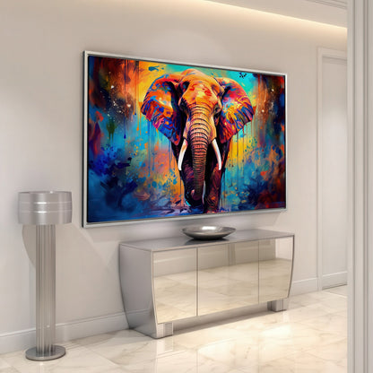 Colorful Elephant Canvas Print - Vibrant Animal Artwork