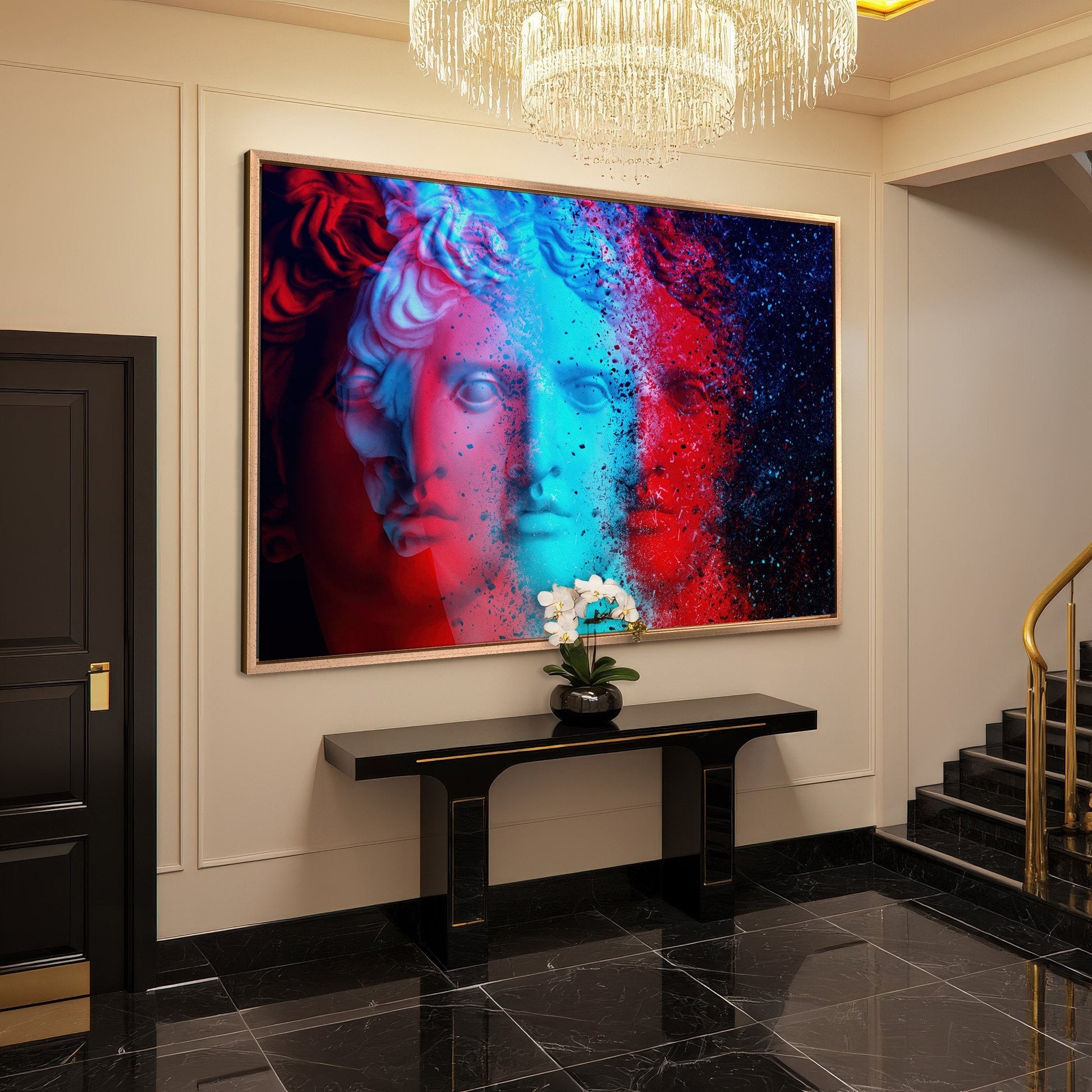 Colorful Glitch Art Apollo Belvedere Canvas Print