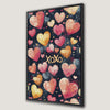 Colorful Hearts Canvas Print Romantic Wall Art