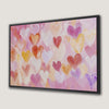 Colorful Hearts Framed Canvas Print for Valentine Day