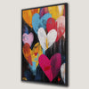 Colorful Hearts Graffiti Art Framed Canvas Print Decor
