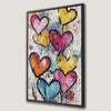 Colorful Hearts Splash Framed Canvas Print Art