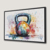 Colorful Kettlebell Abstract Canvas Print for Gym Art