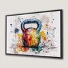 Colorful Kettlebell Canvas Print Vibrant Fitness Art