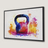 Colorful Kettlebell Fitness Watercolor Canvas Print Wall Art