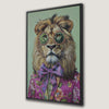Colorful Lion in Pink Suit Canvas Print for Home Decor