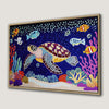 Colorful Sea Turtle Ocean Life Framed Canvas Print