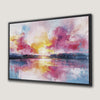 Colorful Sunset on the Water Canvas Print with Abstract Design