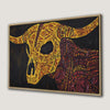 Colorful Tribal Bull Skull Canvas Print in Boho Chic Style