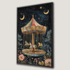 Colorful Vintage Carousel Canvas Print with Horses Decor