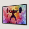 Colorful Weightlifter Motivational Canvas Print Artwork
