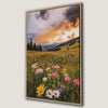 Colorful Wildflower Meadow at Sunset Canvas Print