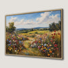 Colorful Wildflower Nature Scene Canvas Print, Countryside Painting